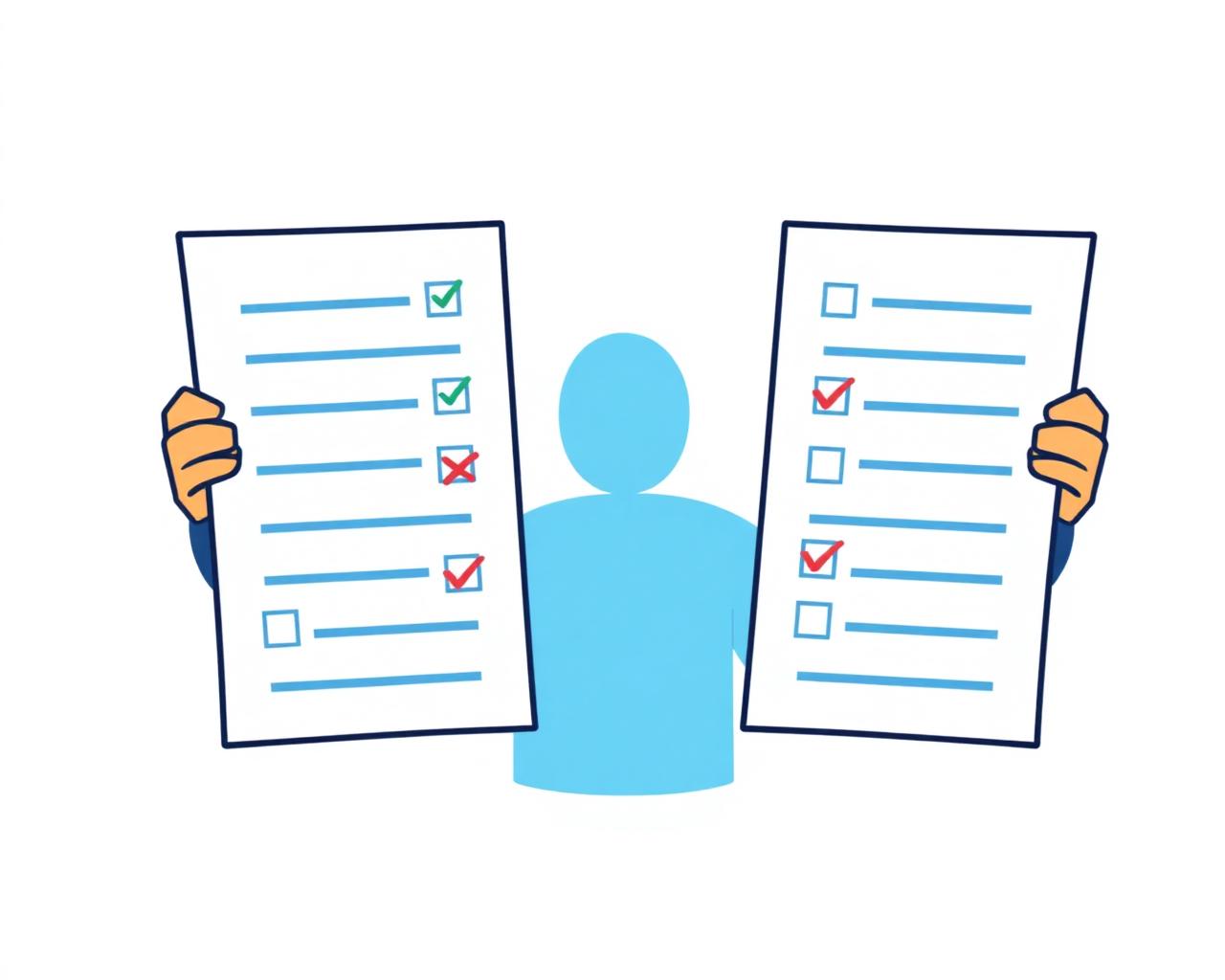 Comparison checklist illustration