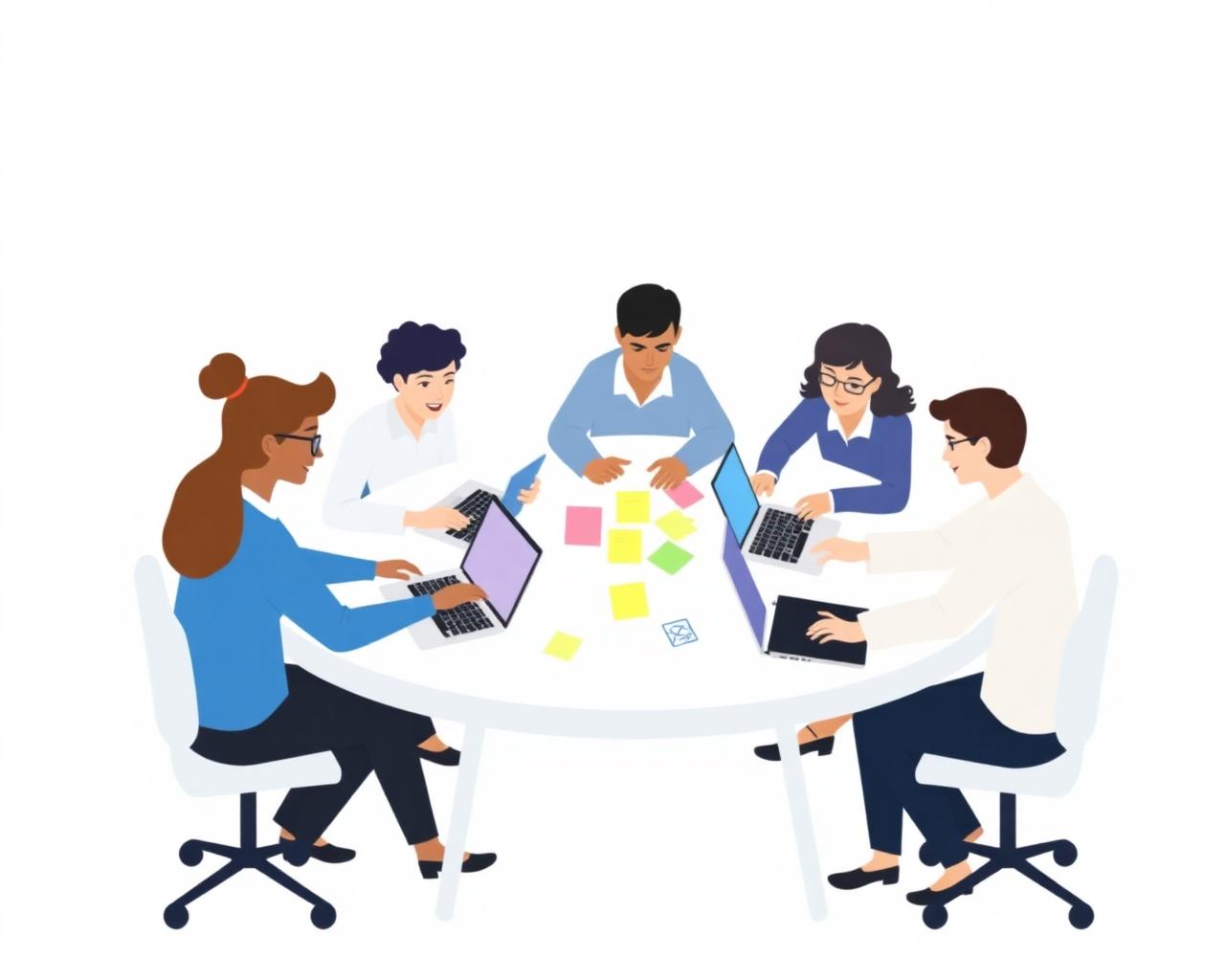 Team collaborating illustration